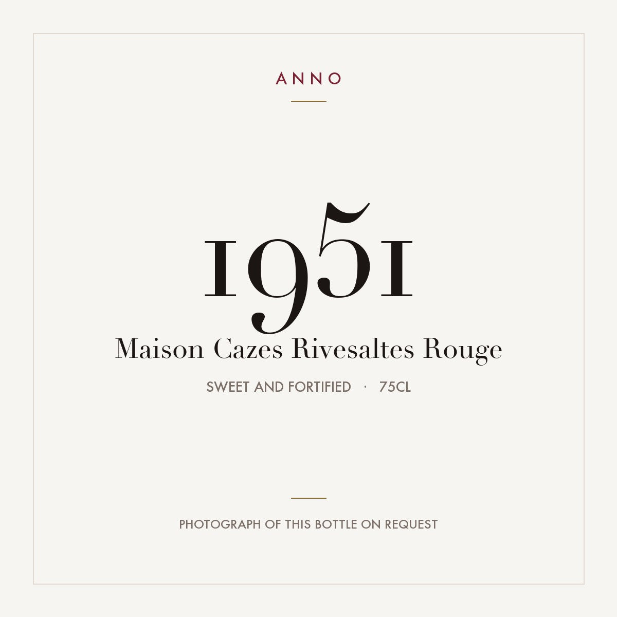 Maison Cazes Rivesaltes Rouge 1951 AOC 0,75l