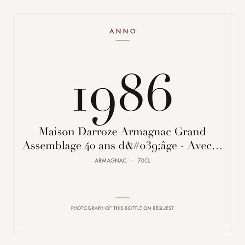 Maison Darroze Grand Assemblage 40 ans d'age Armagnac 1986 0,7l