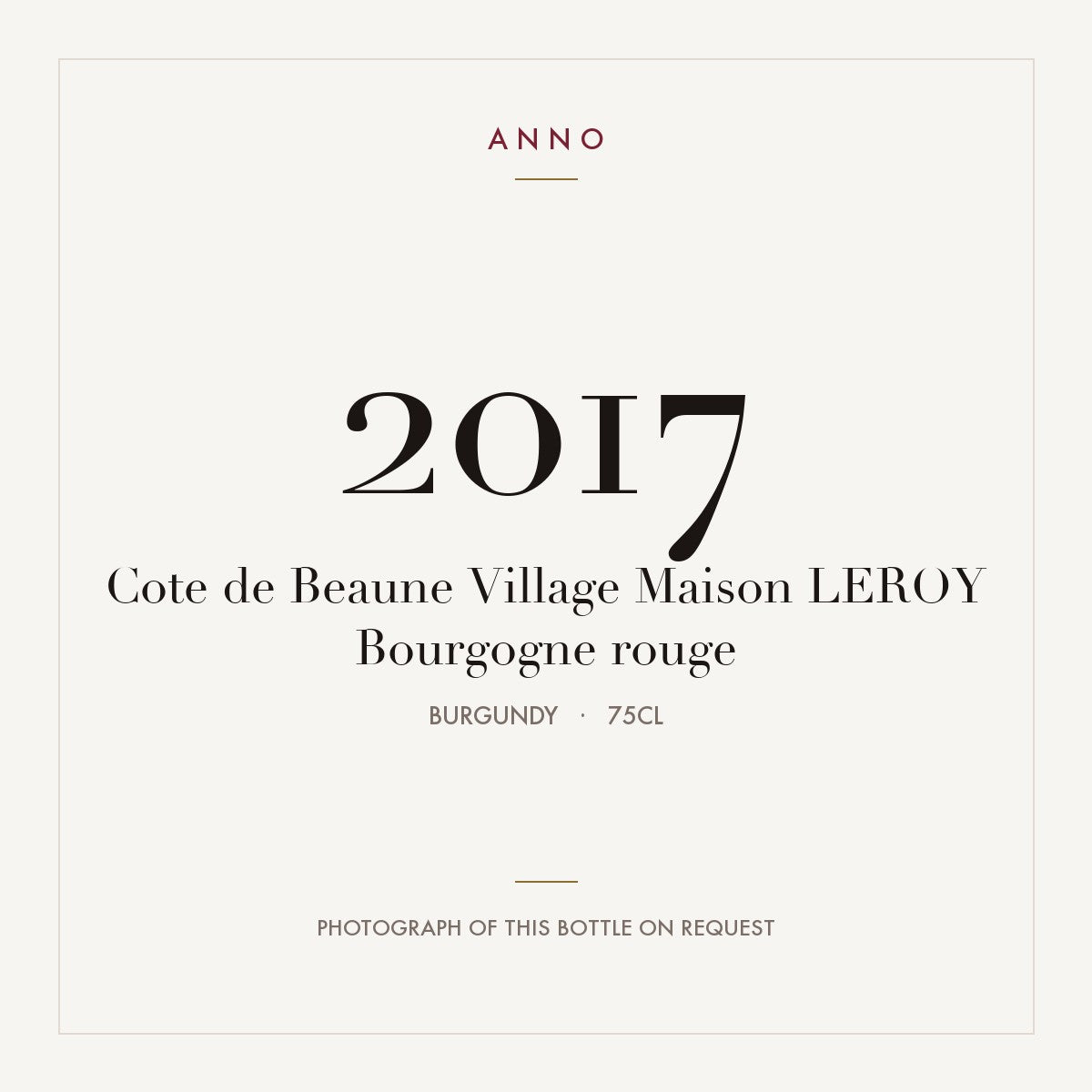 Maison Leroy Cote de Beaune-Villages 2017 AOC 0,75l