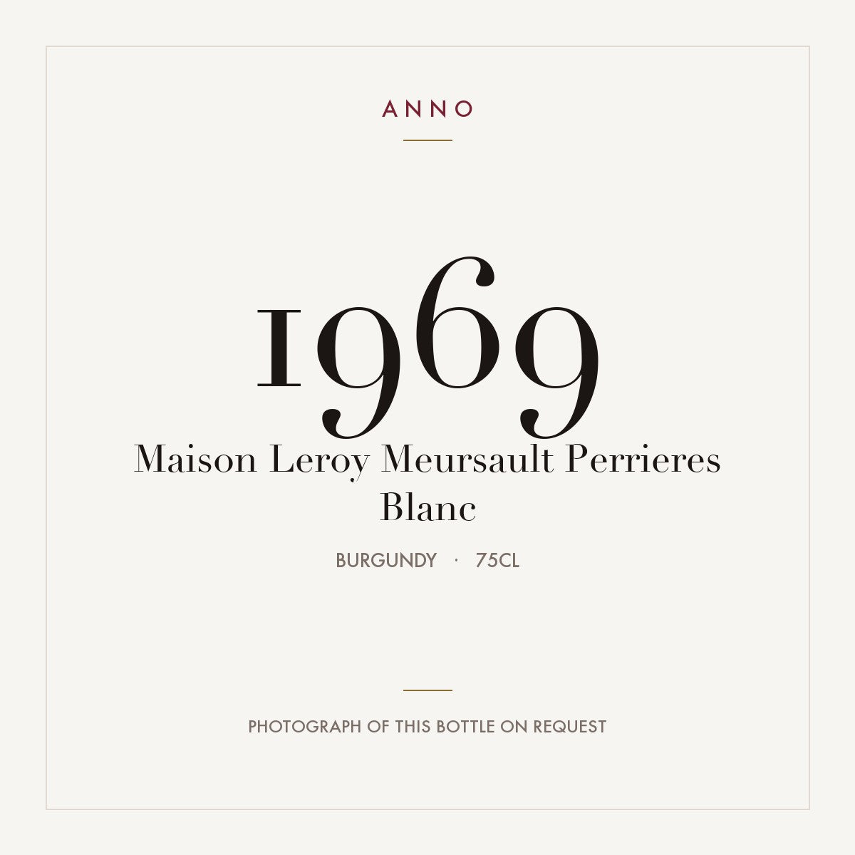 Maison Leroy Meursault Perrieres Blanc 1969 0,75l