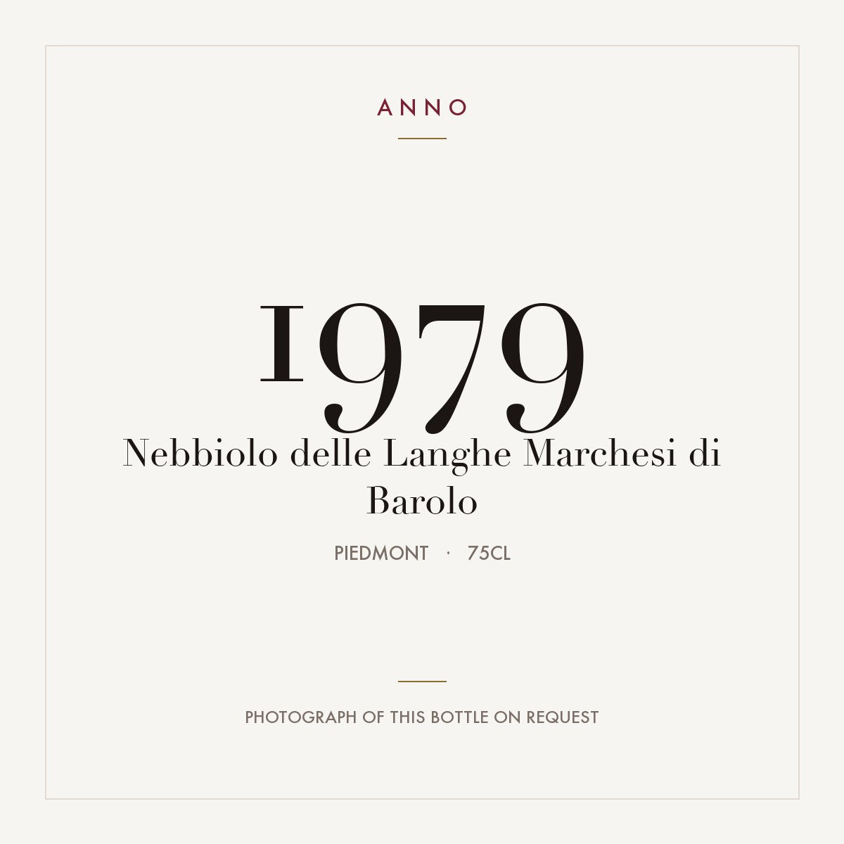 Marchesi di Barolo Nebbiolo delle Langhe 1979 DOC 0,75l
