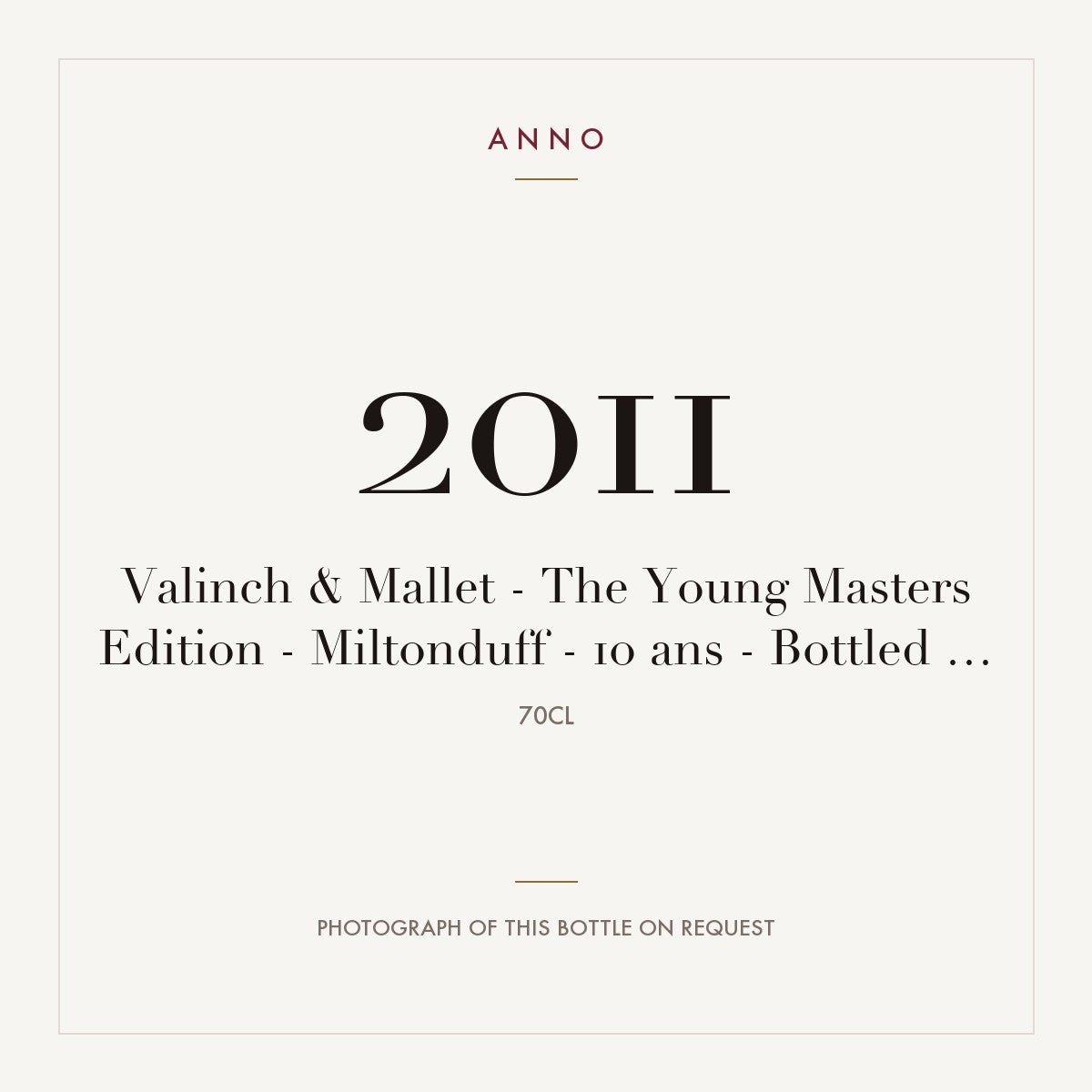 Miltonduff The Young Masters Edition 10 Years Old 2011 0,7l