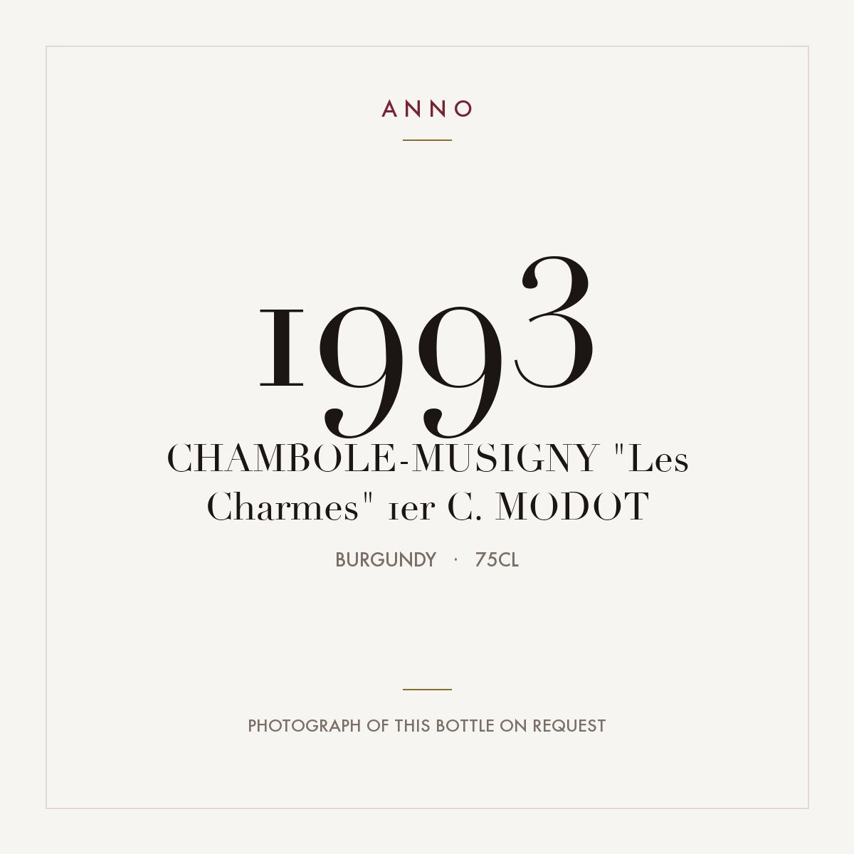 Modot Chambolle-Musigny Premier Cru Les Charmes 1993 AOC 0,75l