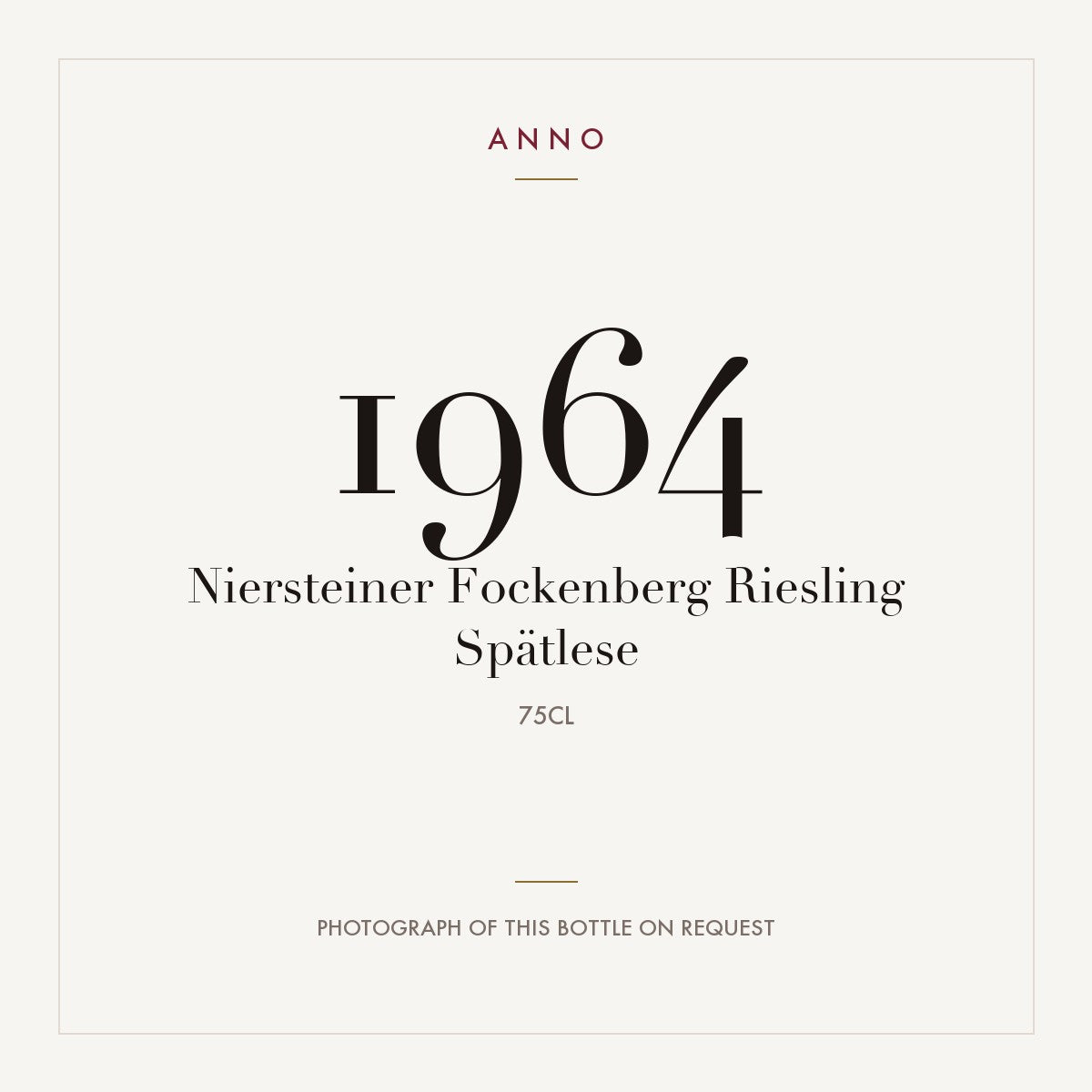 Niersteiner Fockenberg Riesling Spatlese 1964 0,75l