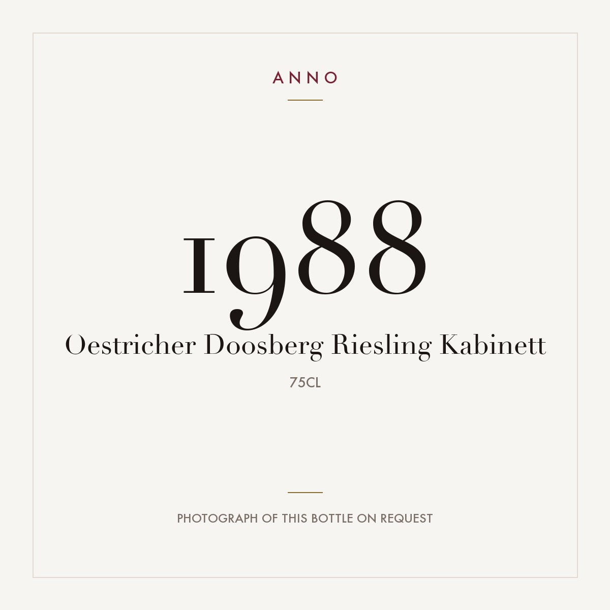 Oestricher Doosberg Riesling Kabinett 1988 0,75l