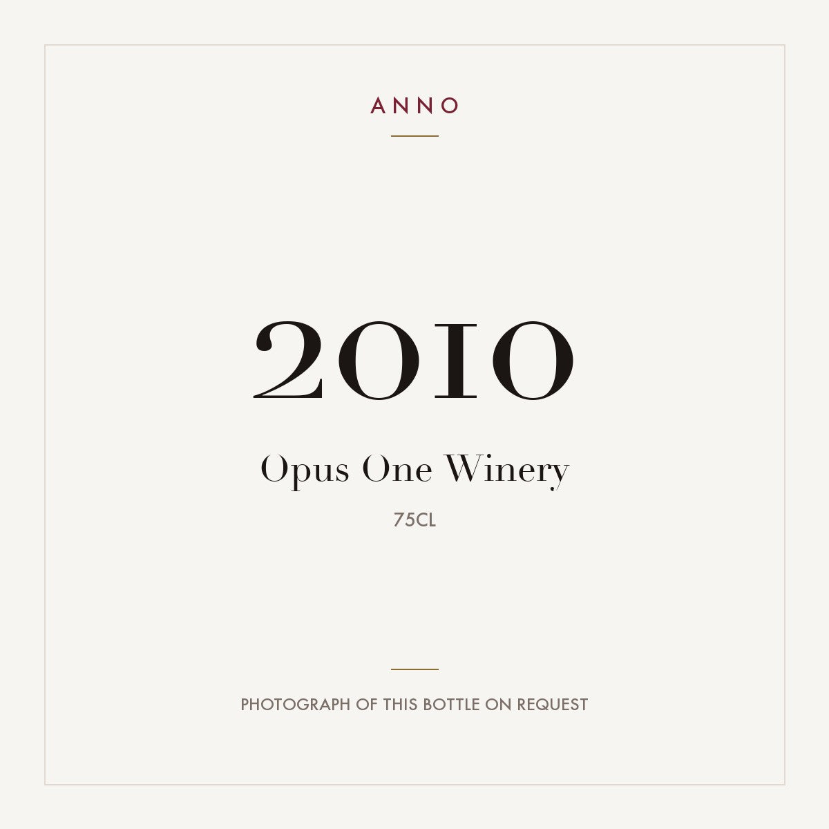 Opus One Napa Valley 2010 0,75l