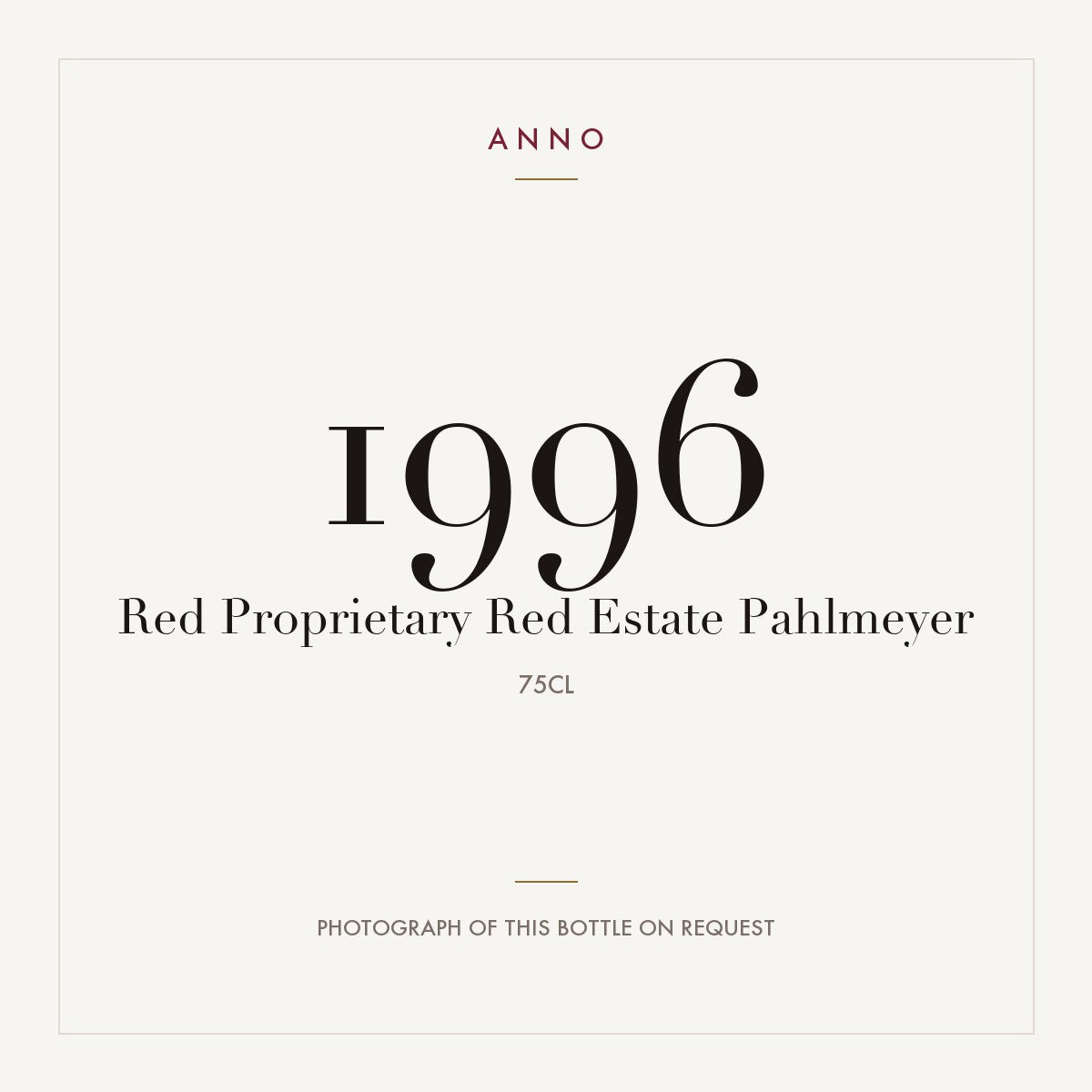 Pahlmeyer Proprietary Red Estate 1996 0,75l