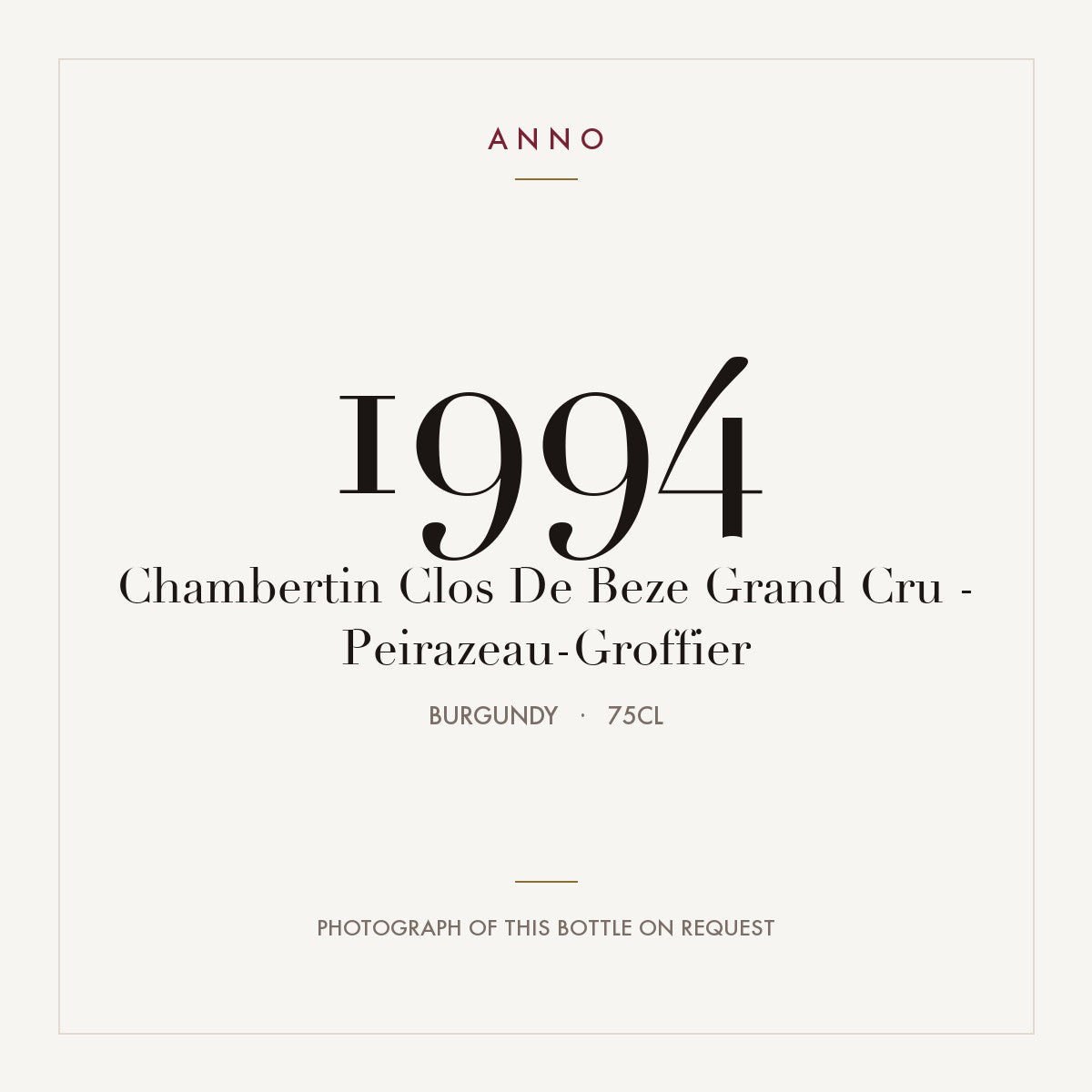 Perrazeau-Groffier Chambertin-Clos de Beze Grand Cru 1994 AOC 0,75l