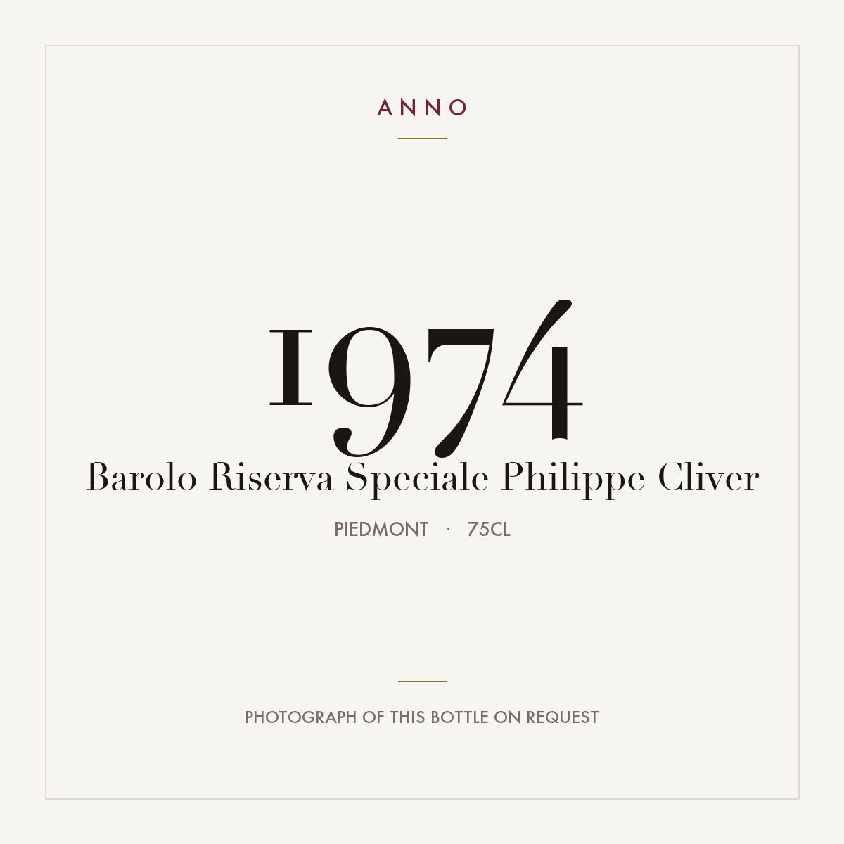 Philippe Cliver Barolo Riserva Speciale 1974 DOCG 0,75l