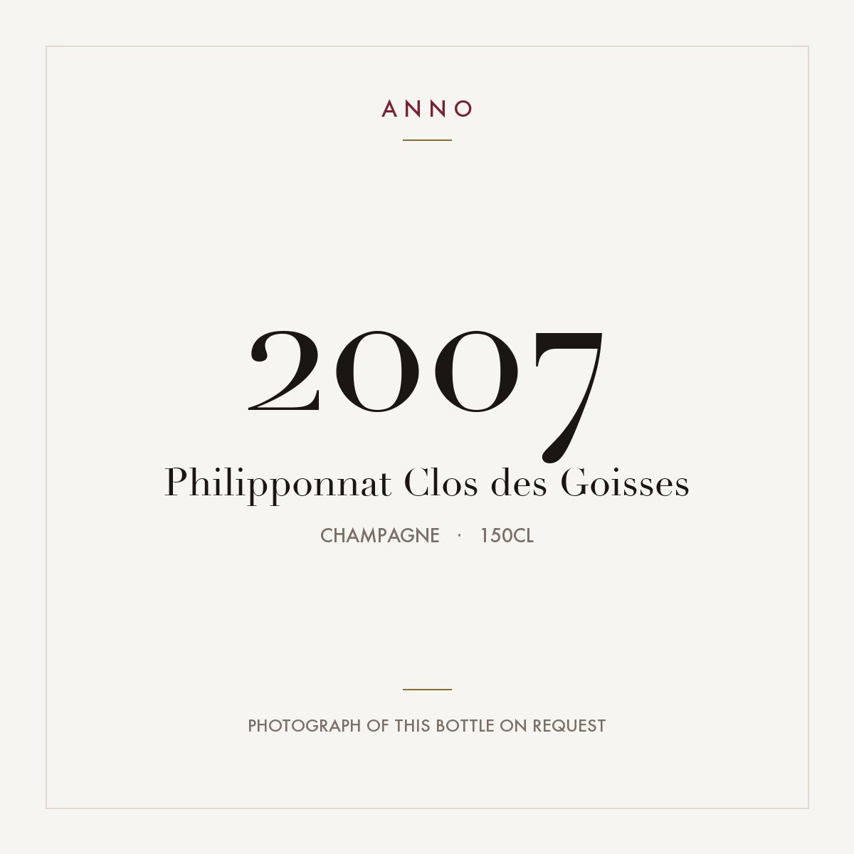 Philipponnat Clos des Goisses 2007 1,5l