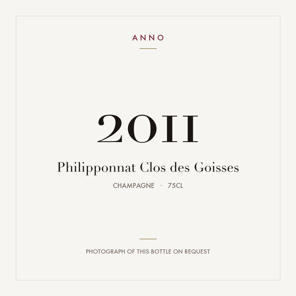Philipponnat Clos des Goisses 2011 0,75l