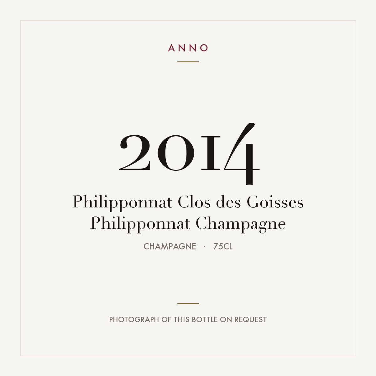 Philipponnat Clos des Goisses Champagne 2014 AOC 0,75l