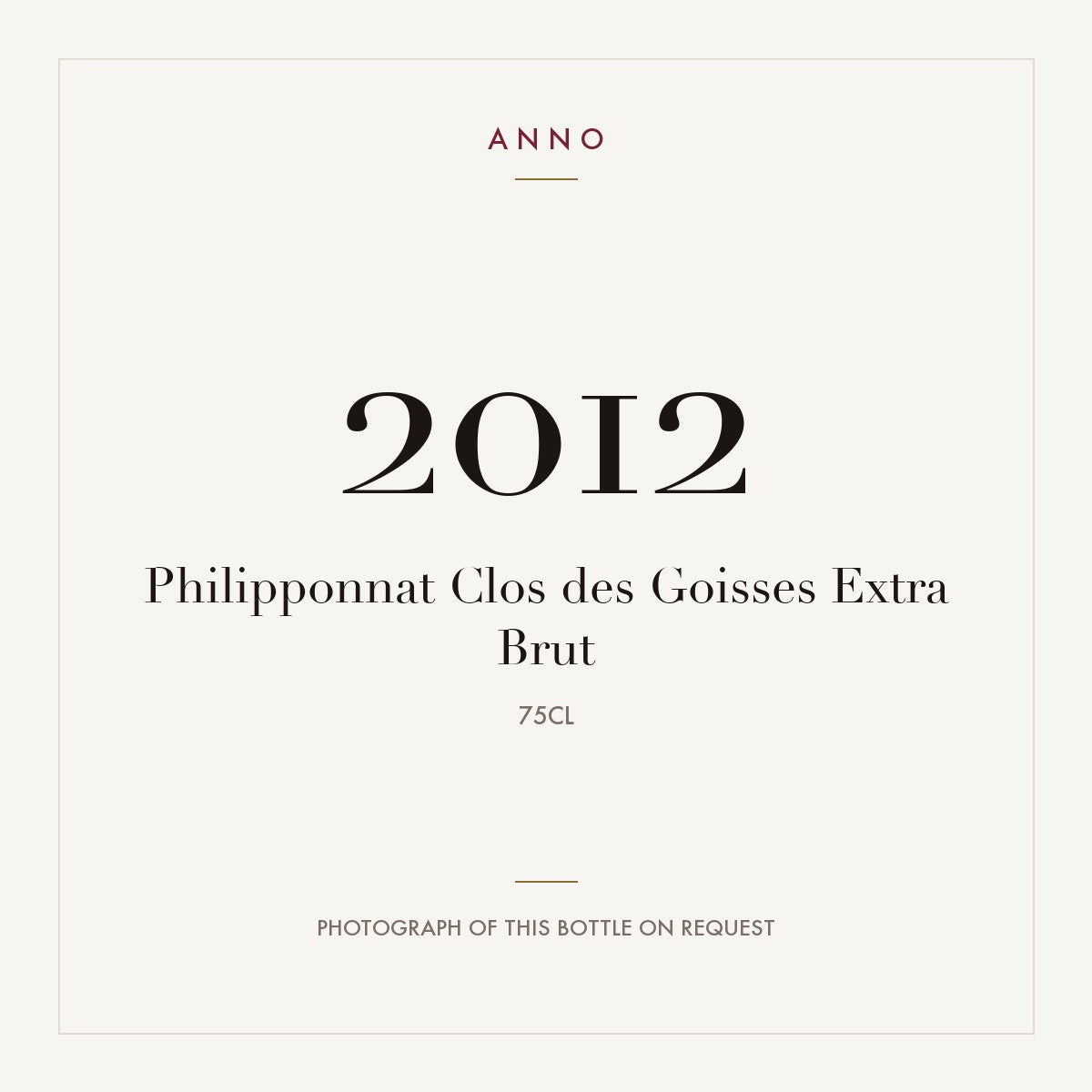 Philipponnat Clos des Goisses Extra Brut Champagne 2012 AOC 0,75l