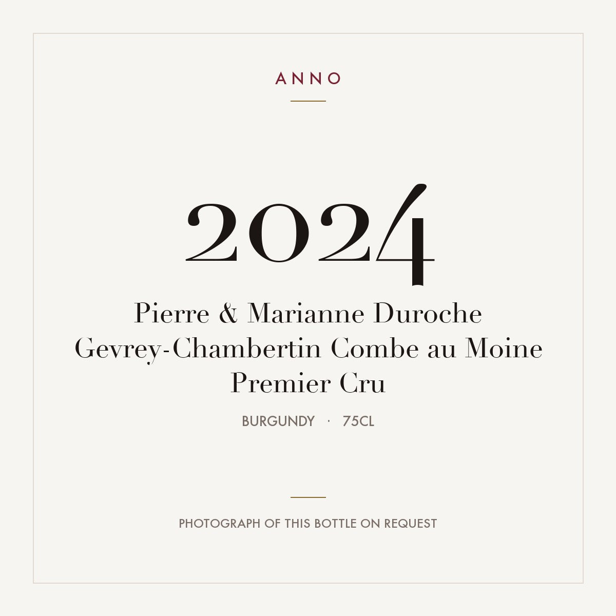 Pierre & Marianne Duroche Gevrey-Chambertin Combe au Moine Premier Cru 2024 0,75l
