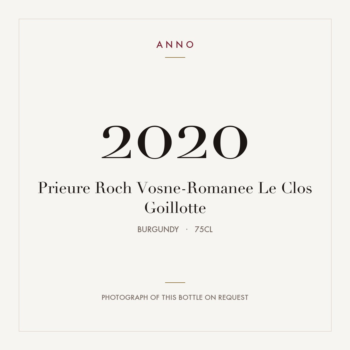 Prieure Roch Vosne-Romanee Le Clos Goillotte 2020 0,75l