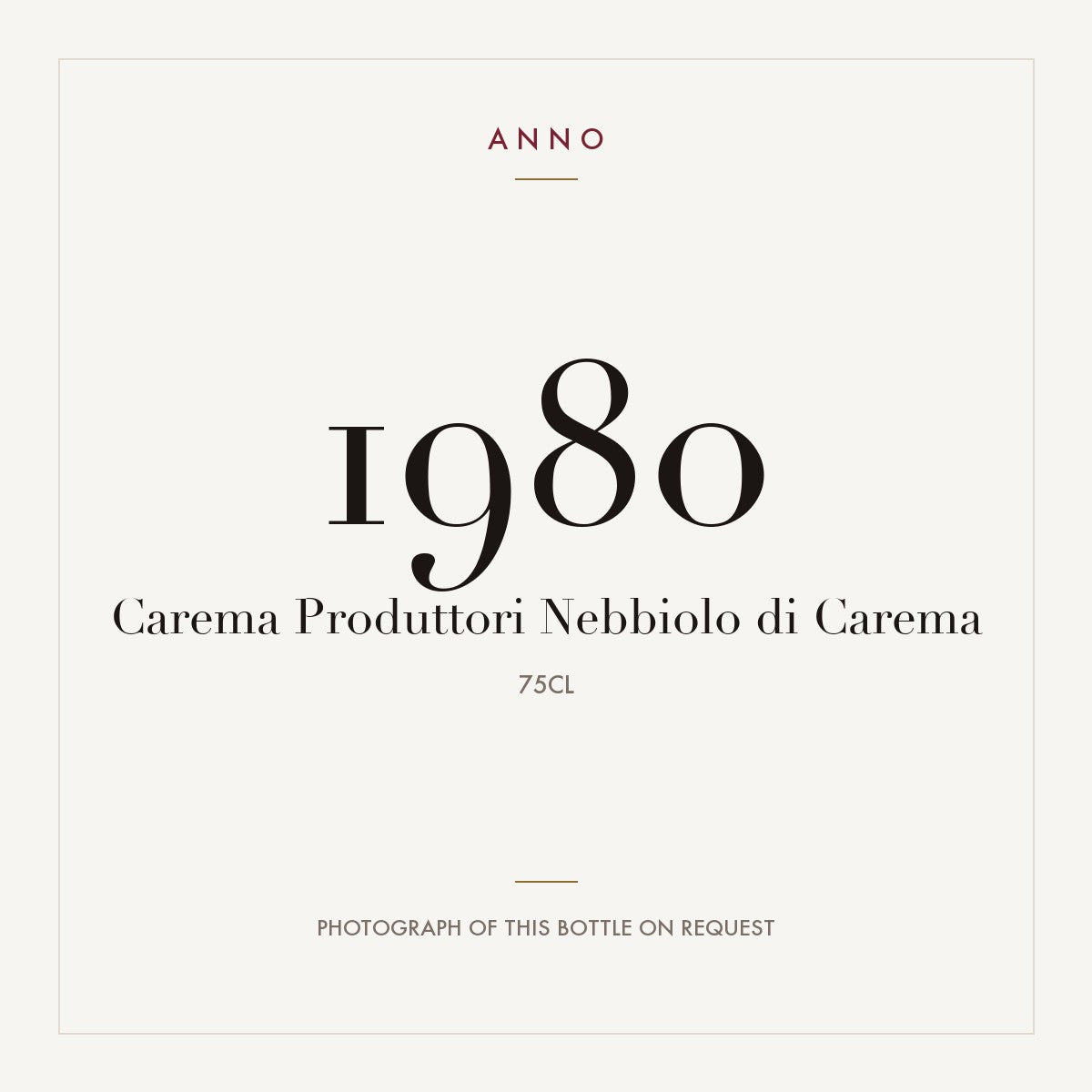 Produttori Nebbiolo di Carema Carema 1980 DOC 0,75l