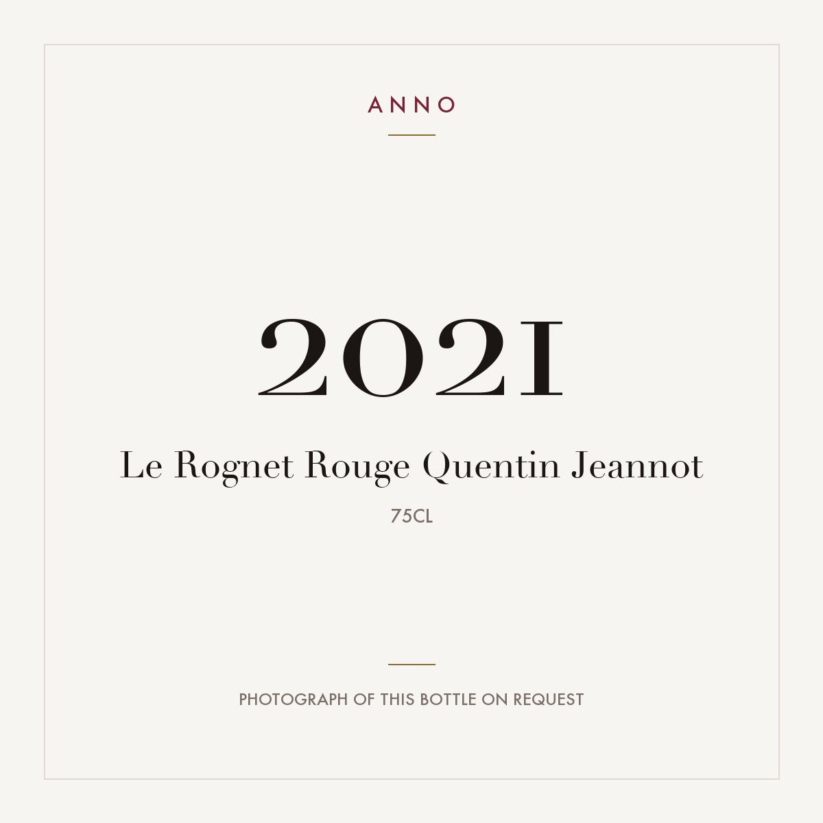 Quentin Jeannot Corton Le Rognet 2021 AOC 0,75l