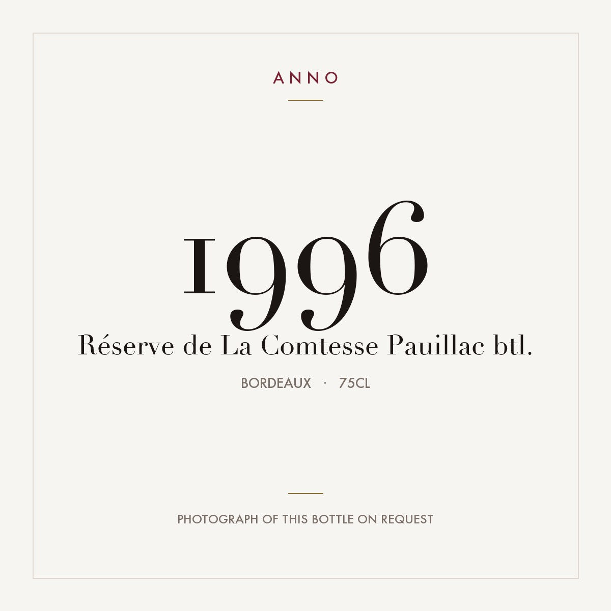 Reserve de la Comtesse Pauillac 1996 AOC 0,75l