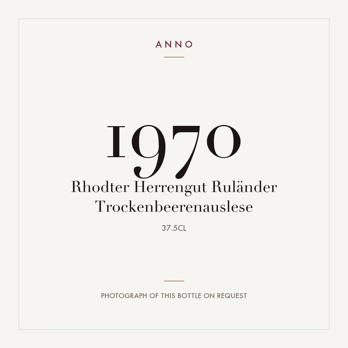 Rhodter Herrengut Rulander Trockenbeerenauslese 1970 0,375l