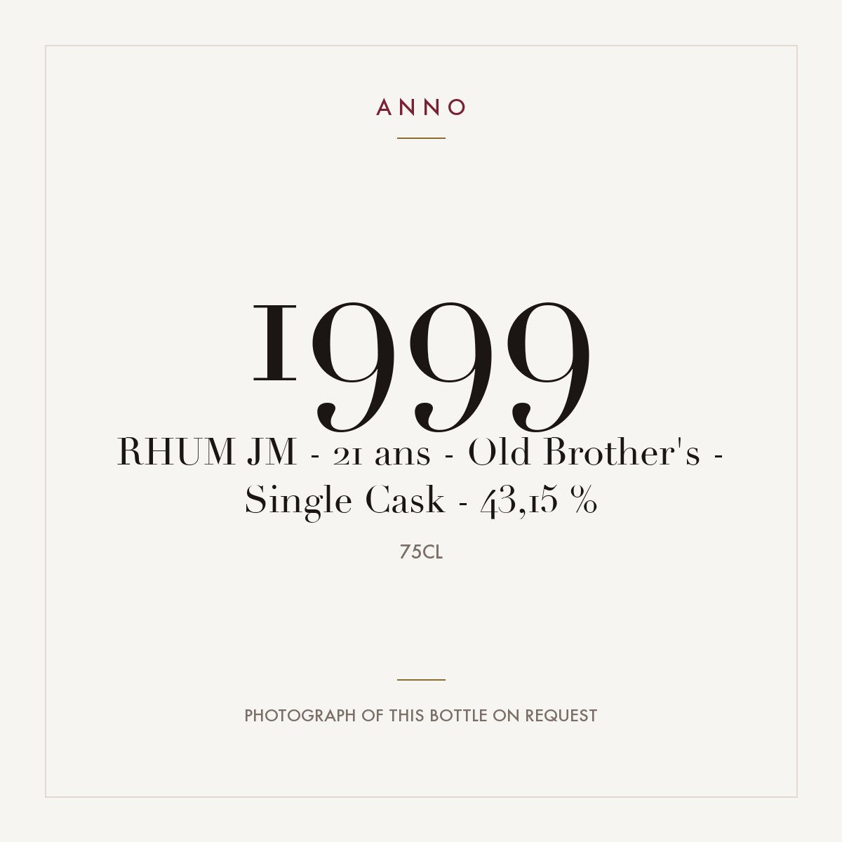 Rhum J.M 21 ans Old Brother's Single Cask 1999 0,75l
