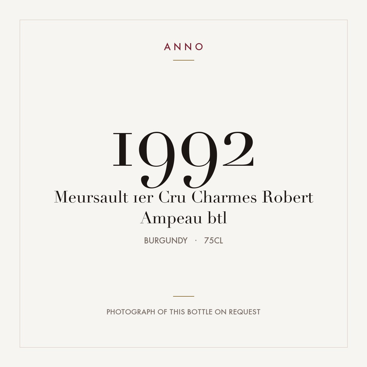 Robert Ampeau Meursault Premier Cru Charmes 1992 AOC 0,75l