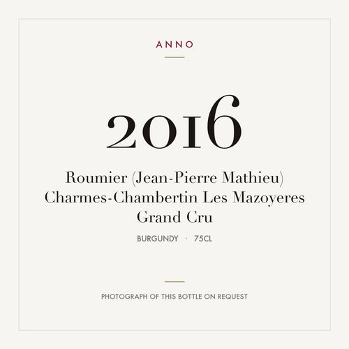 Roumier (Jean-Pierre Mathieu) Charmes-Chambertin Les Mazoyeres Grand Cru 2016 0,75l