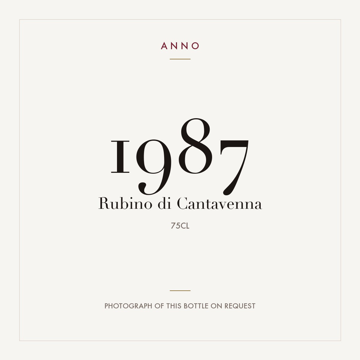 Rubino di Cantavenna 1987 DOC 0,75l