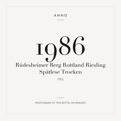 Rudesheimer Berg Rottland Riesling Spatlese Trocken 1986 0,75l