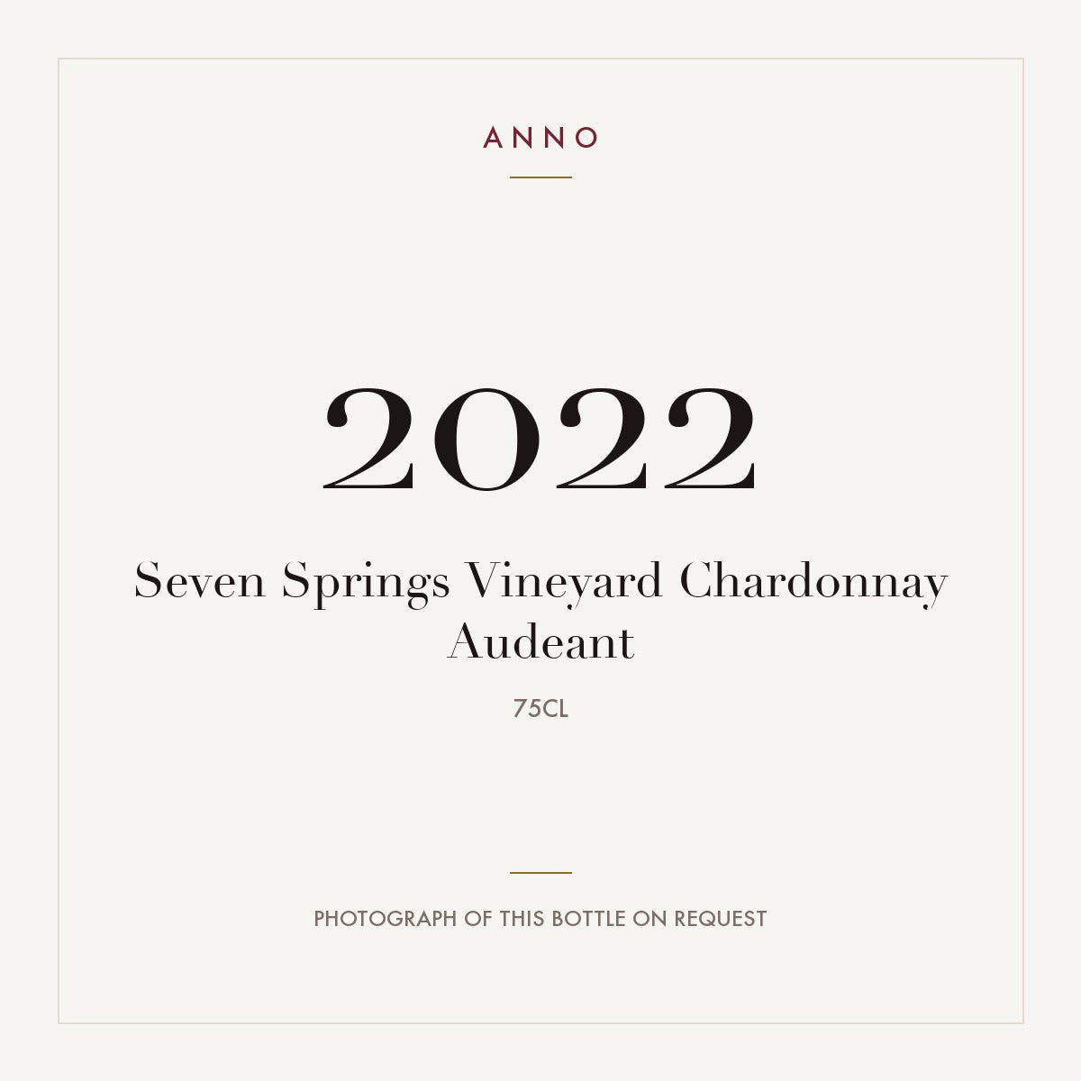 Seven Springs Vineyard Chardonnay 2022 0,75l