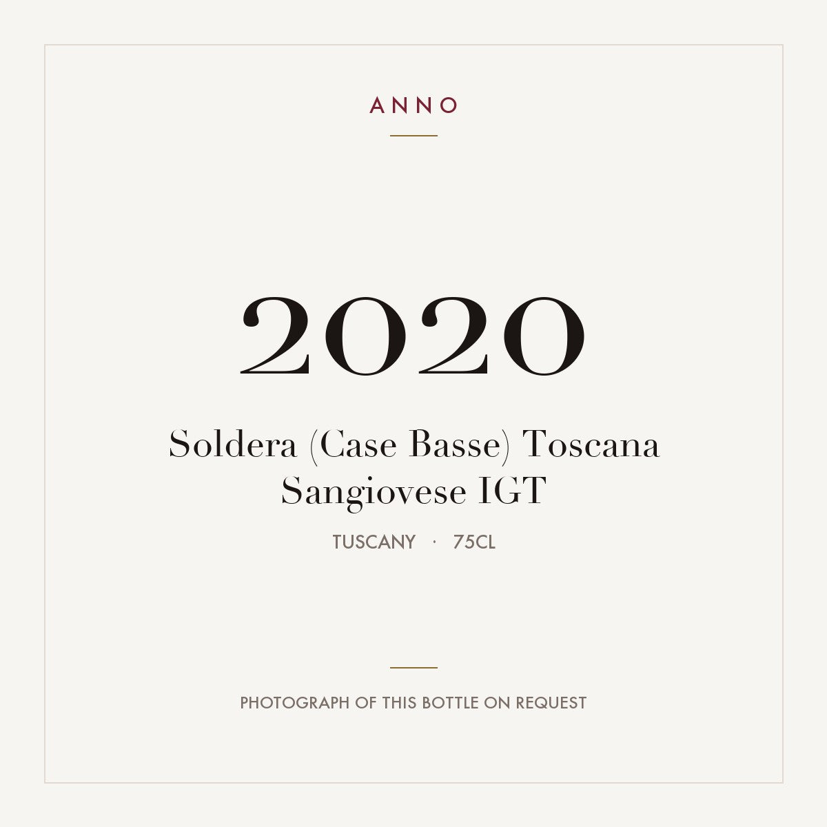 Soldera (Case Basse) Toscana Sangiovese 2020 IGT 0,75l