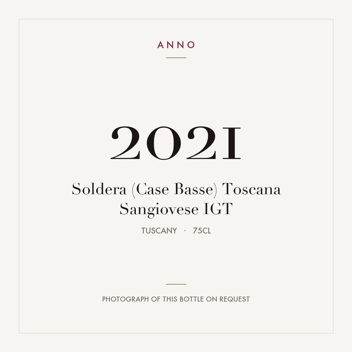 Soldera (Case Basse) Toscana Sangiovese 2021 IGT 0,75l