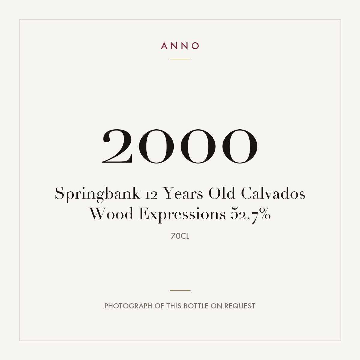 Springbank 12 Years Old Calvados Wood Expressions 2000 0,7l