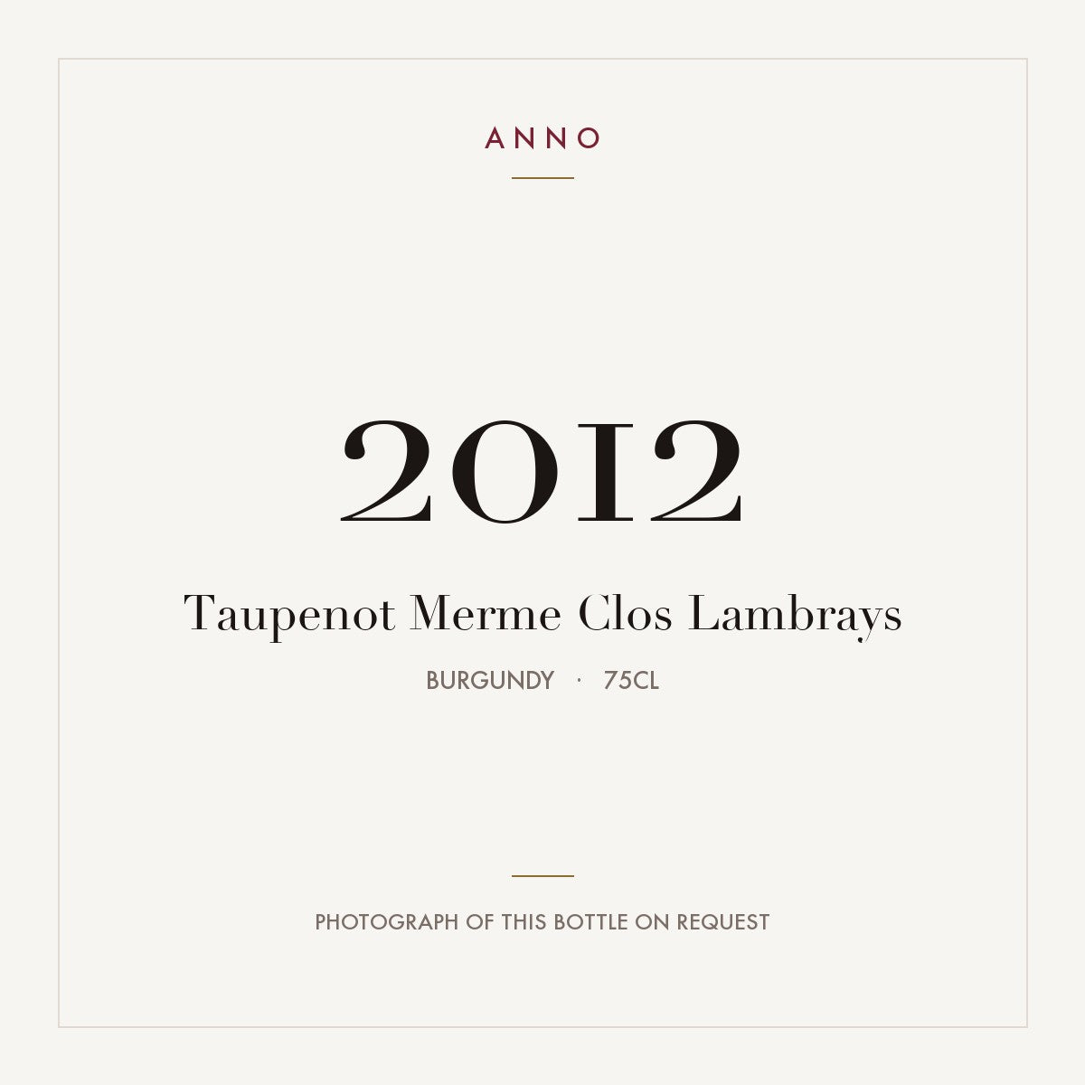 Taupenot Merme Clos Lambrays 2012 0,75l