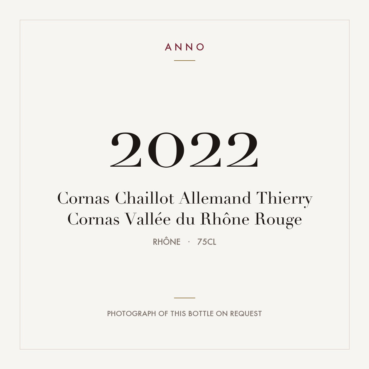 Thierry Allemand Cornas Chaillot 2022 AOC 0,75l