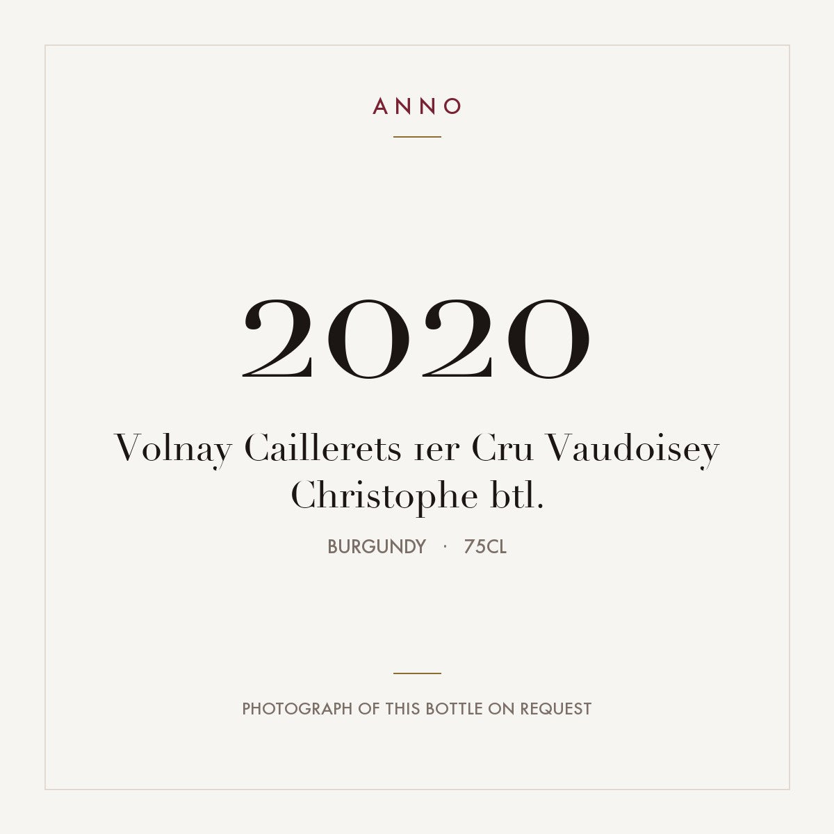 Vaudoisey-Christophe Volnay Premier Cru Caillerets 2020 AOC 0,75l