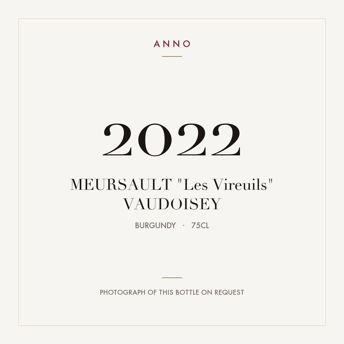 Vaudoisey Meursault Les Vireuils 2022 AOC 0,75l