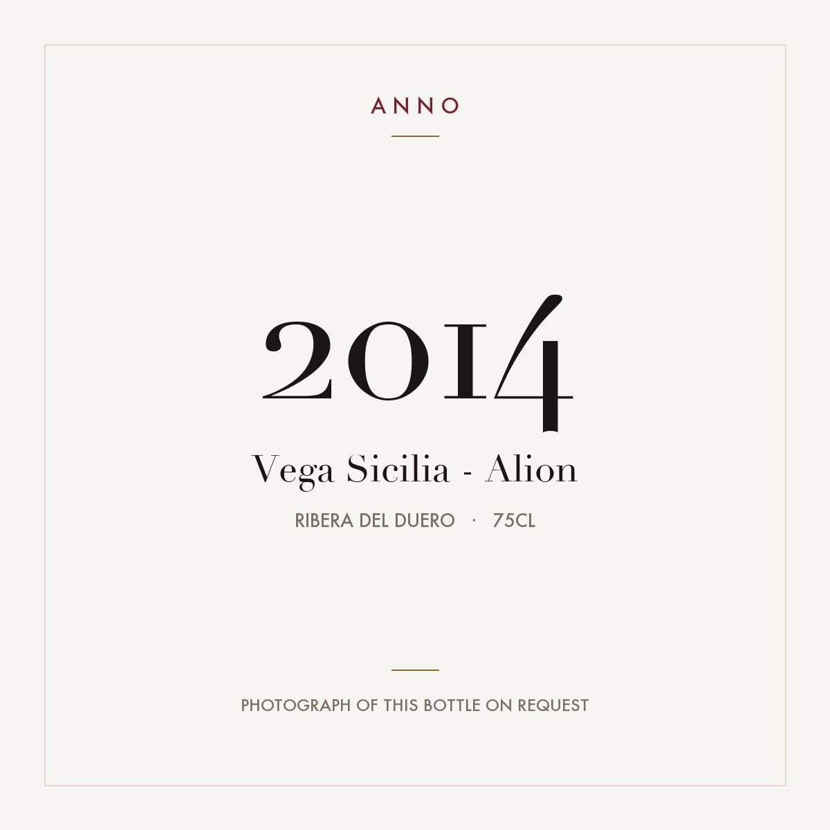 Vega Sicilia Alion Ribera del Duero 2014 DO 0,75l