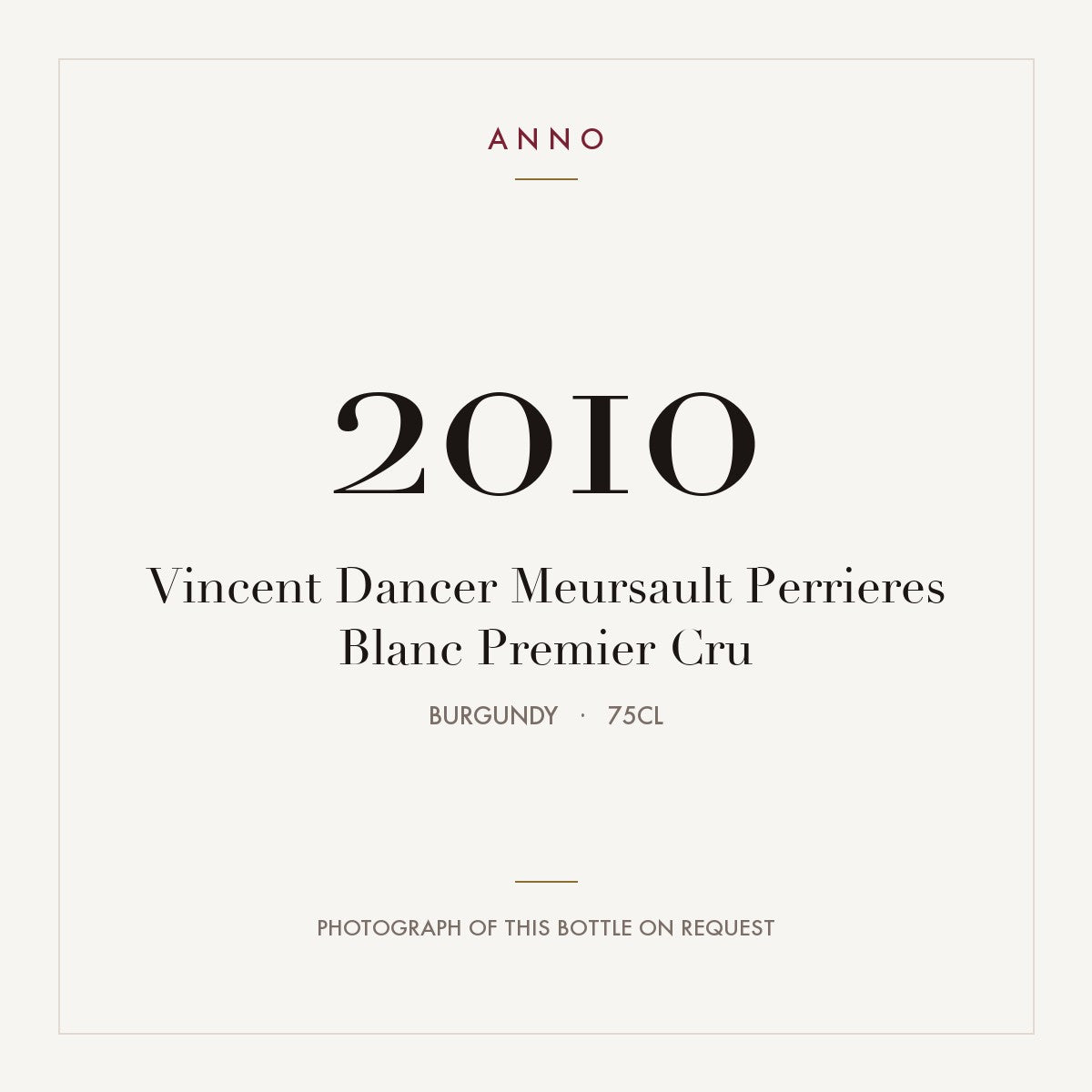 Vincent Dancer Meursault Premier Cru Perrieres Blanc 2010 AOC 0,75l