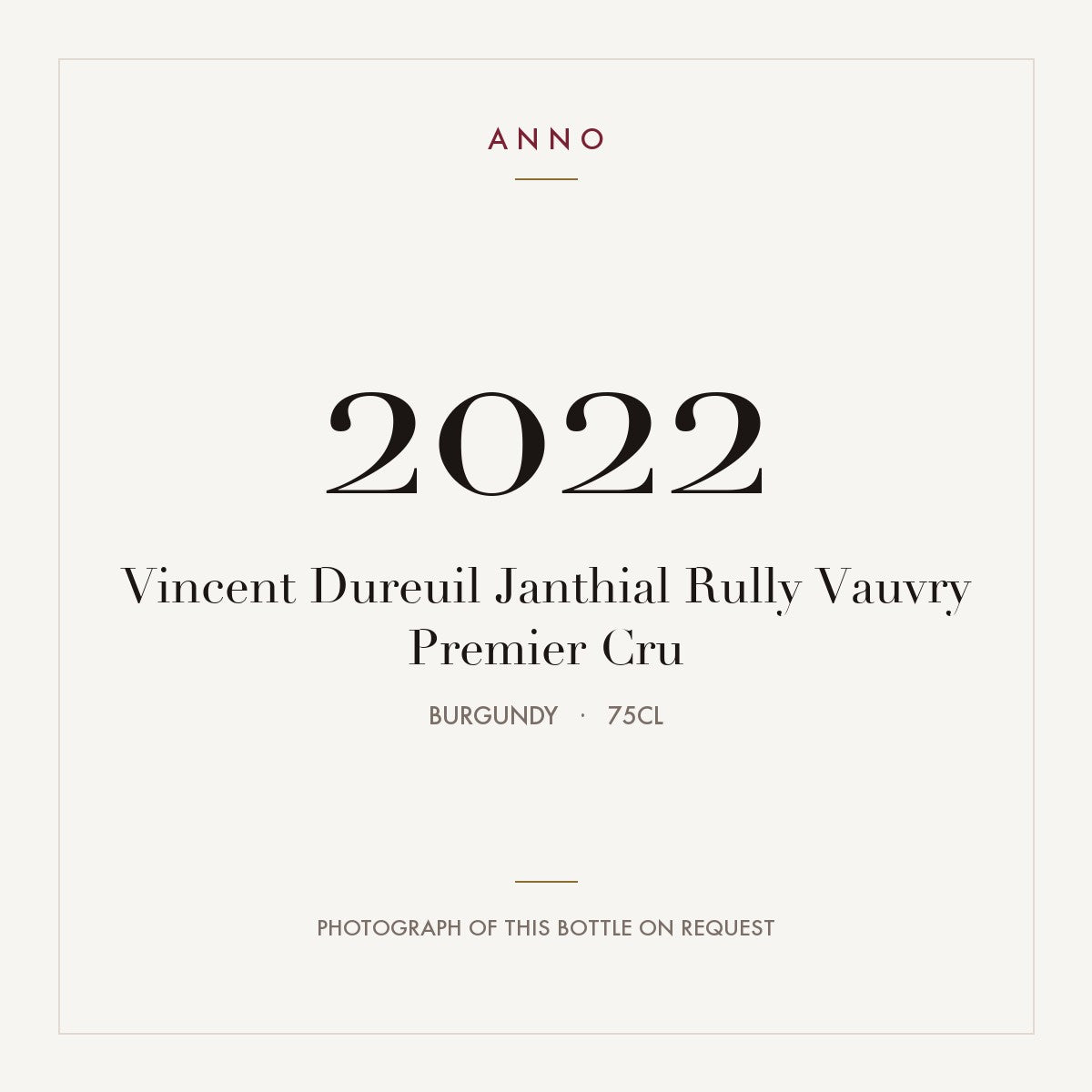 Vincent Dureuil-Janthial Rully Premier Cru Vauvry 2022 AOC 0,75l