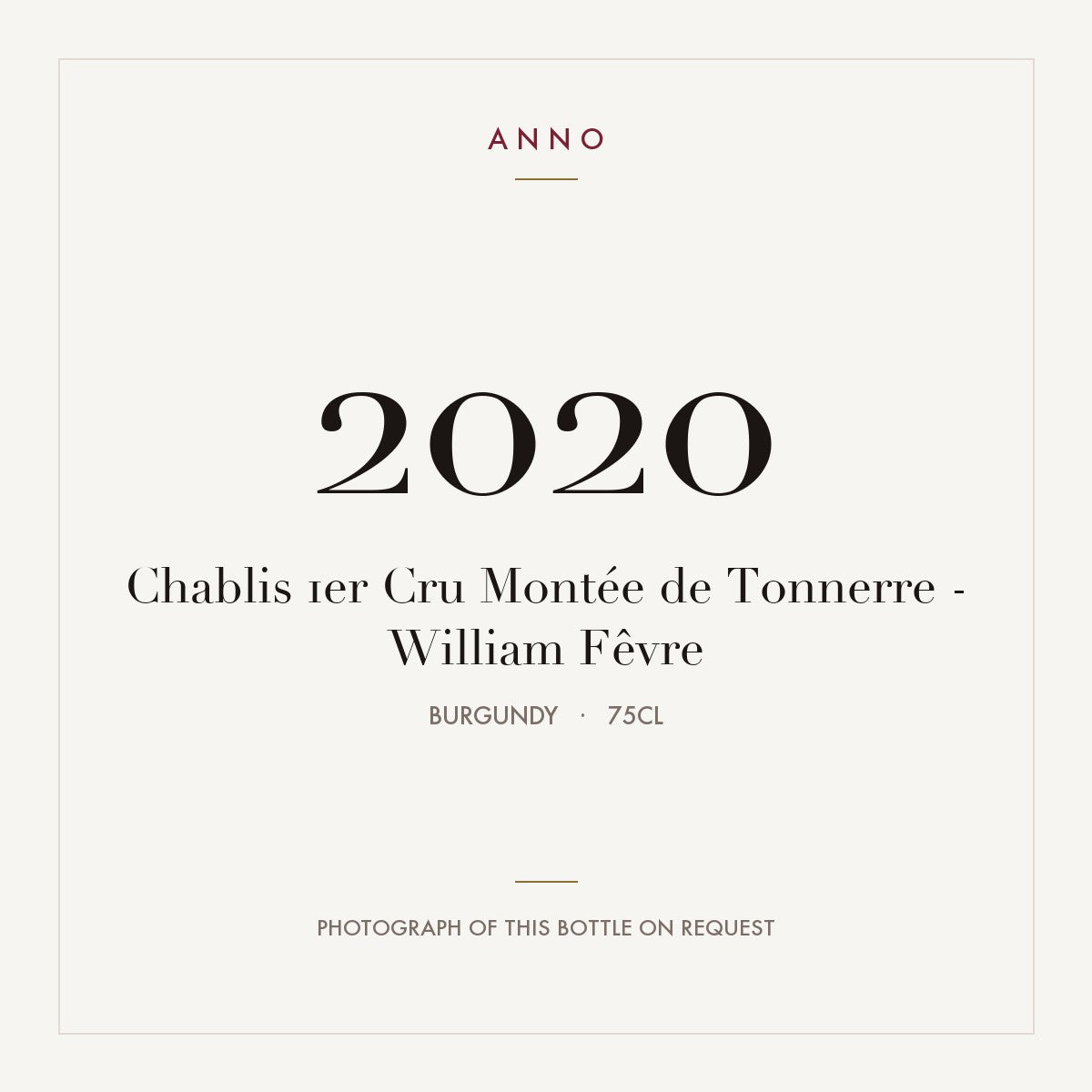 William Fevre Chablis Premier Cru Montee de Tonnerre 2020 AOC 0,75l