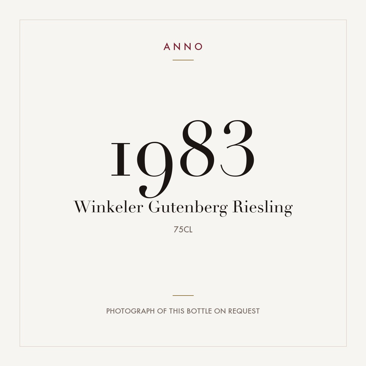 Winkeler Gutenberg Riesling 1983 0,75l