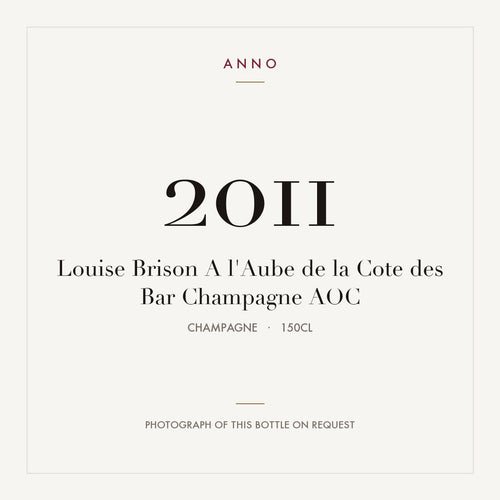 Louise Brison A l'Aube de la Cote des Bar Champagne 2011 AOC 1,5l from Champagne — ANNO vintage card; photograph of the actual bottle available on request