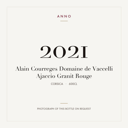 Domaine de Vaccelli Ajaccio Granit Rouge 2021 AOC 6l — ANNO vintage card; photograph of the actual bottle available on request