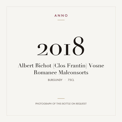 Albert Bichot (Clos Frantin) Vosne Romanee Malconsorts 2018 0,75l — ANNO vintage card; photograph of the actual bottle available on request