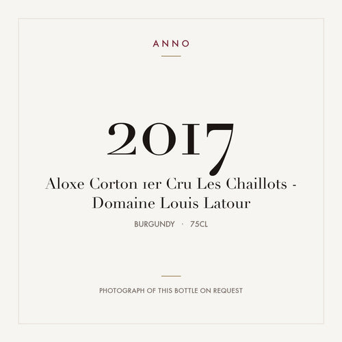 Domaine Louis Latour Aloxe-Corton Premier Cru Les Chaillots 2017 AOC 0,75l — ANNO vintage card; photograph of the actual bottle available on request