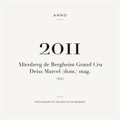 Domaine Marcel Deiss Altenberg de Bergheim Grand Cru 2011 AOC 1,5l — ANNO 年份卡；實際酒瓶照片可應要求提供