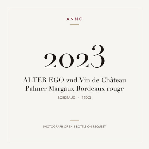 Alter Ego de Chateau Palmer Margaux 2023 AOC 1,5l — ANNO-jaargangkaart; foto van de echte fles op aanvraag