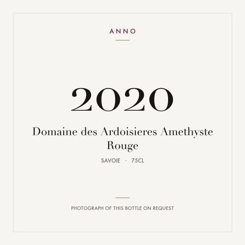 Domaine des Ardoisieres Amethyste Rouge 2020 0,75l from Savoie — ANNO vintage card; photograph of the actual bottle available on request