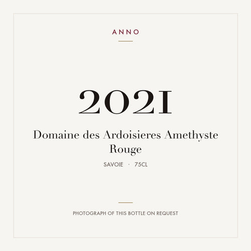 Domaine des Ardoisieres Amethyste Rouge 2021 0,75l from Savoie — ANNO vintage card; photograph of the actual bottle available on request
