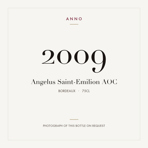 Angelus Saint-Emilion 2009 AOC 0,75l, Bordeaux — ANNO-årgangskort; foto af den faktiske flaske på forespørgsel